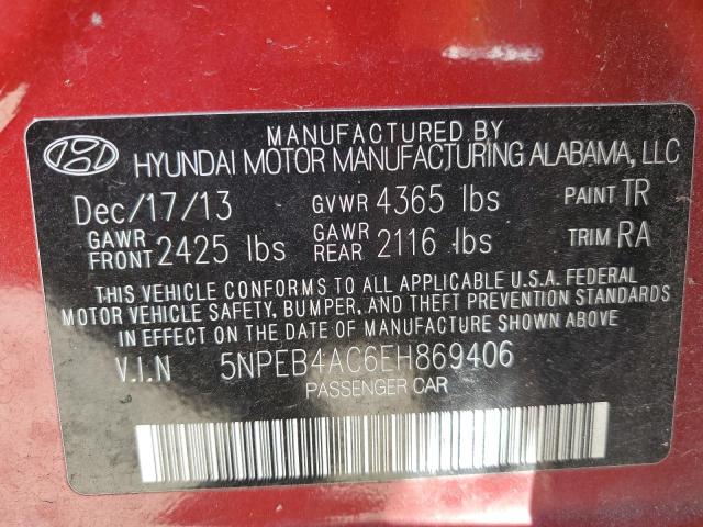 Photo 12 VIN: 5NPEB4AC6EH869406 - HYUNDAI SONATA 