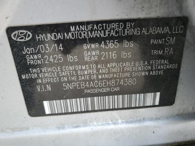 Photo 11 VIN: 5NPEB4AC6EH874380 - HYUNDAI SONATA 