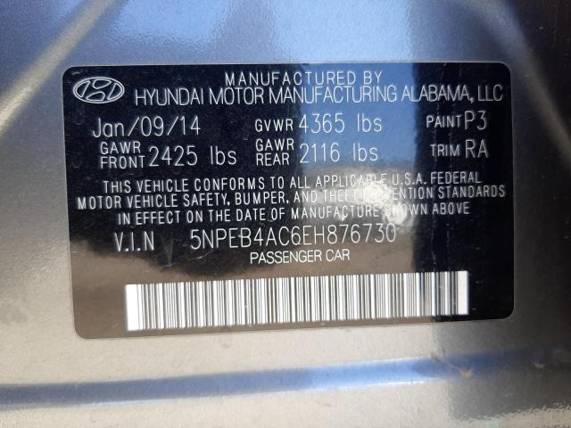 Photo 9 VIN: 5NPEB4AC6EH876730 - HYUNDAI SONATA GLS 