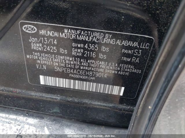 Photo 8 VIN: 5NPEB4AC6EH879014 - HYUNDAI SONATA 