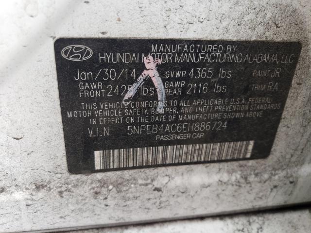 Photo 9 VIN: 5NPEB4AC6EH886724 - HYUNDAI SONATA GLS 