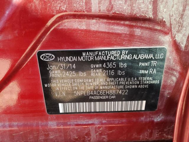 Photo 9 VIN: 5NPEB4AC6EH887422 - HYUNDAI SONATA GLS 