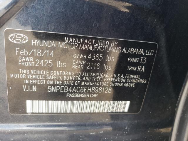 Photo 9 VIN: 5NPEB4AC6EH898128 - HYUNDAI SONATA GLS 