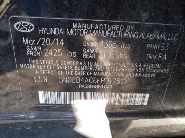 Photo 9 VIN: 5NPEB4AC6EH917812 - HYUNDAI SONATA GLS 