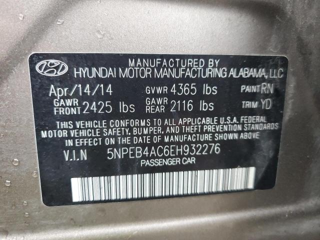 Photo 11 VIN: 5NPEB4AC6EH932276 - HYUNDAI SONATA GLS 