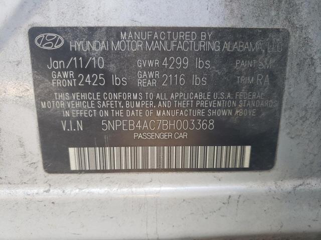 Photo 11 VIN: 5NPEB4AC7BH003368 - HYUNDAI SONATA GLS 