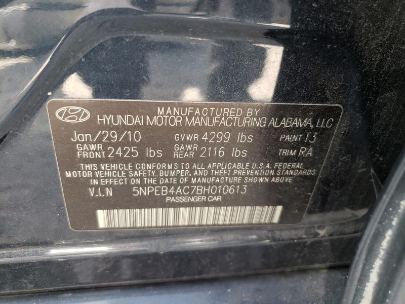 Photo 9 VIN: 5NPEB4AC7BH010613 - HYUNDAI SONATA GLS 