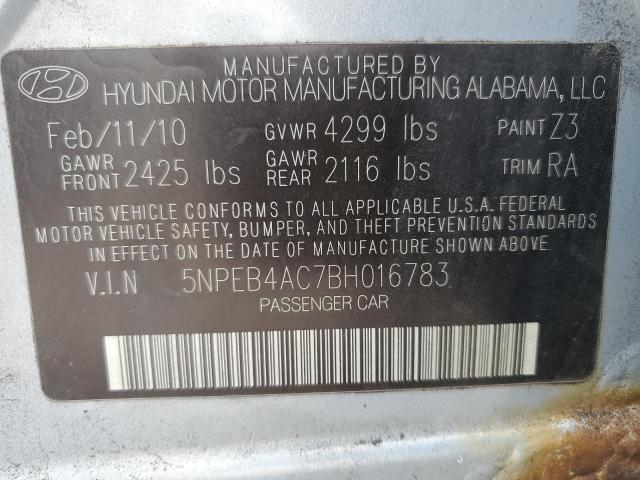 Photo 11 VIN: 5NPEB4AC7BH016783 - HYUNDAI SONATA GLS 