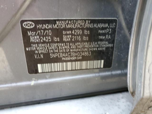 Photo 11 VIN: 5NPEB4AC7BH034863 - HYUNDAI SONATA GLS 