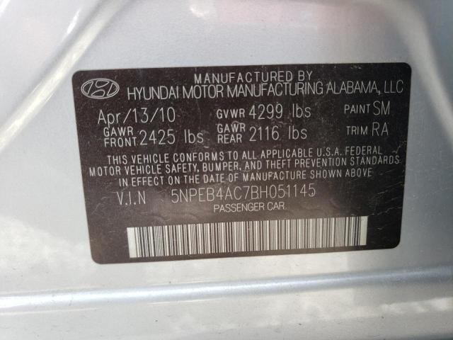 Photo 11 VIN: 5NPEB4AC7BH051145 - HYUNDAI SONATA GLS 