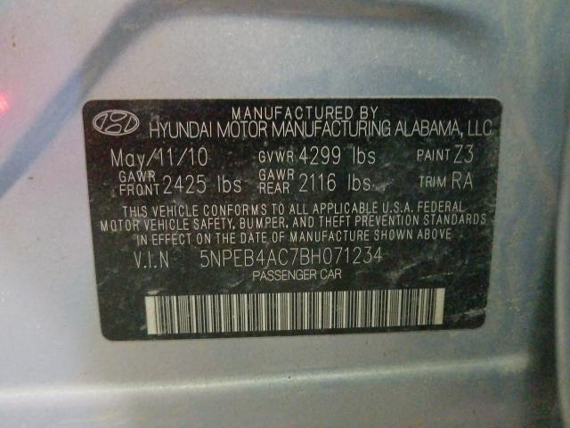 Photo 9 VIN: 5NPEB4AC7BH071234 - HYUNDAI SONATA GLS 