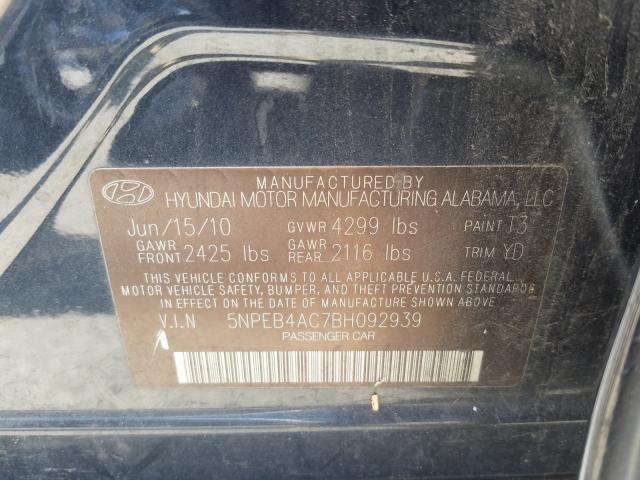 Photo 9 VIN: 5NPEB4AC7BH092939 - HYUNDAI SONATA GLS 