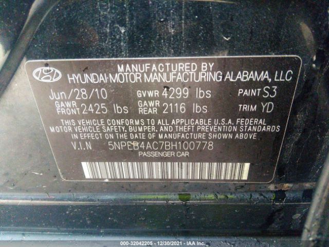 Photo 8 VIN: 5NPEB4AC7BH100778 - HYUNDAI SONATA 