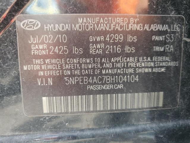 Photo 11 VIN: 5NPEB4AC7BH104104 - HYUNDAI SONATA GLS 