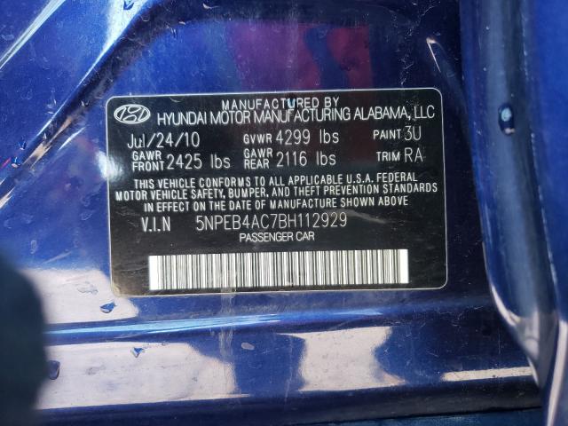 Photo 9 VIN: 5NPEB4AC7BH112929 - HYUNDAI SONATA GLS 