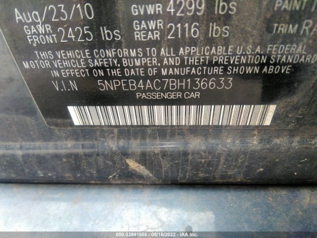 Photo 8 VIN: 5NPEB4AC7BH136633 - HYUNDAI SONATA 