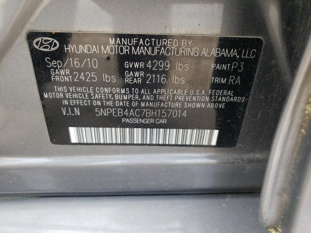 Photo 9 VIN: 5NPEB4AC7BH157014 - HYUNDAI SONATA GLS 