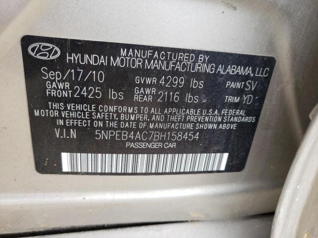 Photo 9 VIN: 5NPEB4AC7BH158454 - HYUNDAI SONATA GLS 