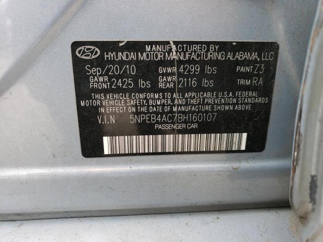 Photo 11 VIN: 5NPEB4AC7BH160107 - HYUNDAI SONATA GLS 