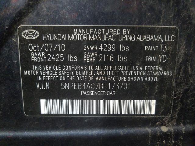 Photo 9 VIN: 5NPEB4AC7BH173701 - HYUNDAI SONATA GLS 