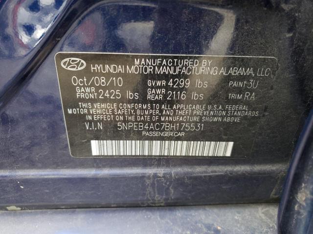 Photo 11 VIN: 5NPEB4AC7BH175531 - HYUNDAI SONATA 