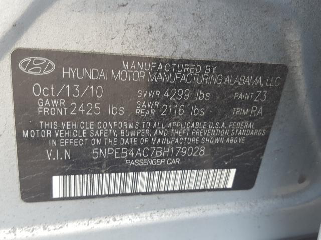 Photo 9 VIN: 5NPEB4AC7BH179028 - HYUNDAI SONATA GLS 