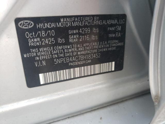 Photo 9 VIN: 5NPEB4AC7BH183452 - HYUNDAI SONATA GLS 