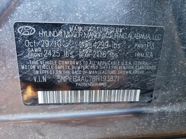 Photo 12 VIN: 5NPEB4AC7BH193821 - HYUNDAI SONATA GLS 