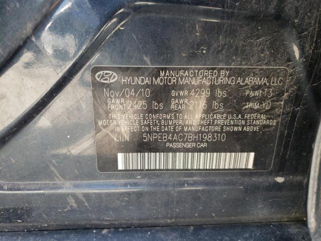 Photo 9 VIN: 5NPEB4AC7BH198310 - HYUNDAI SONATA GLS 