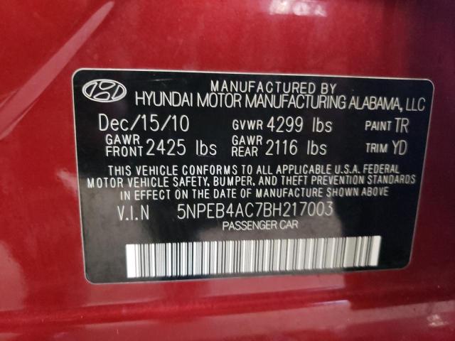 Photo 11 VIN: 5NPEB4AC7BH217003 - HYUNDAI SONATA 