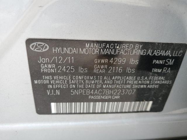 Photo 9 VIN: 5NPEB4AC7BH223707 - HYUNDAI SONATA GLS 