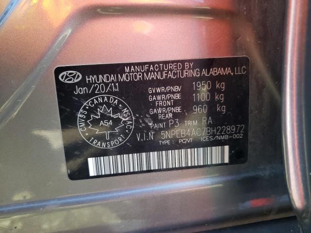 Photo 11 VIN: 5NPEB4AC7BH228972 - HYUNDAI SONATA GLS 