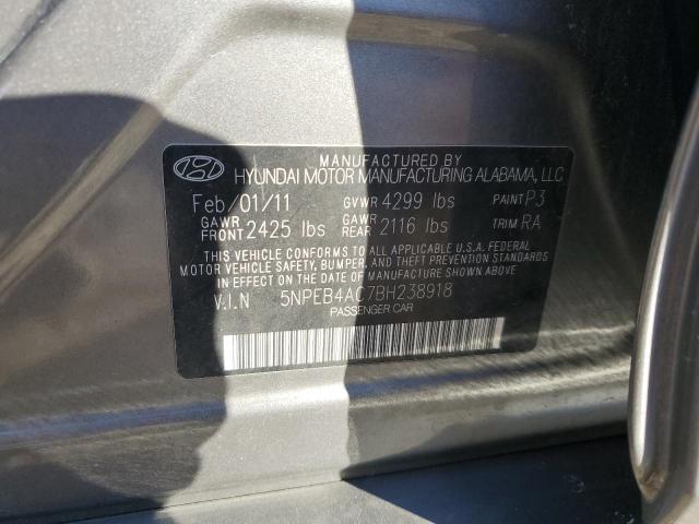 Photo 11 VIN: 5NPEB4AC7BH238918 - HYUNDAI SONATA GLS 