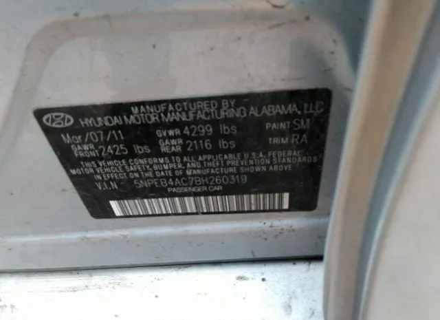 Photo 8 VIN: 5NPEB4AC7BH260319 - HYUNDAI SONATA 