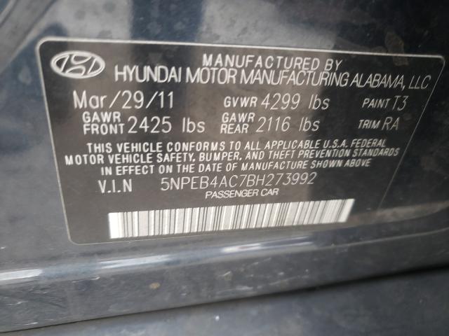 Photo 9 VIN: 5NPEB4AC7BH273992 - HYUNDAI SONATA GLS 