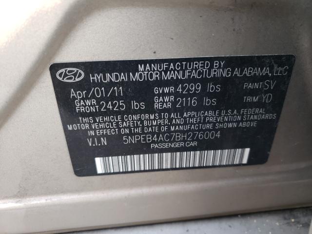 Photo 9 VIN: 5NPEB4AC7BH276004 - HYUNDAI SONATA GLS 