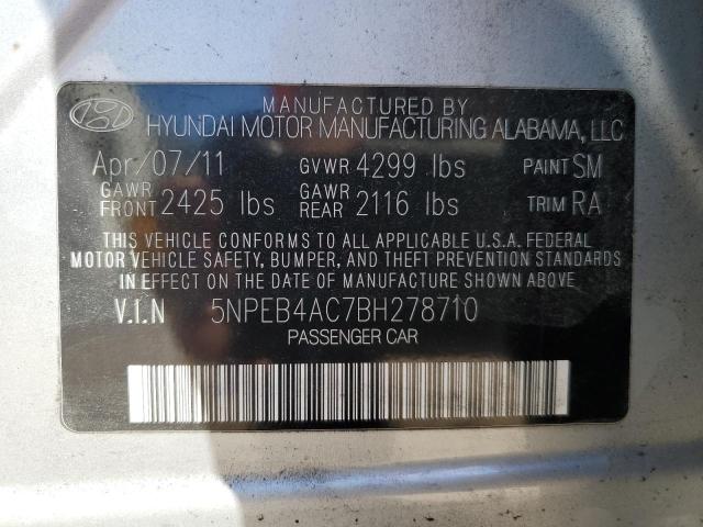 Photo 9 VIN: 5NPEB4AC7BH278710 - HYUNDAI SONATA GLS 