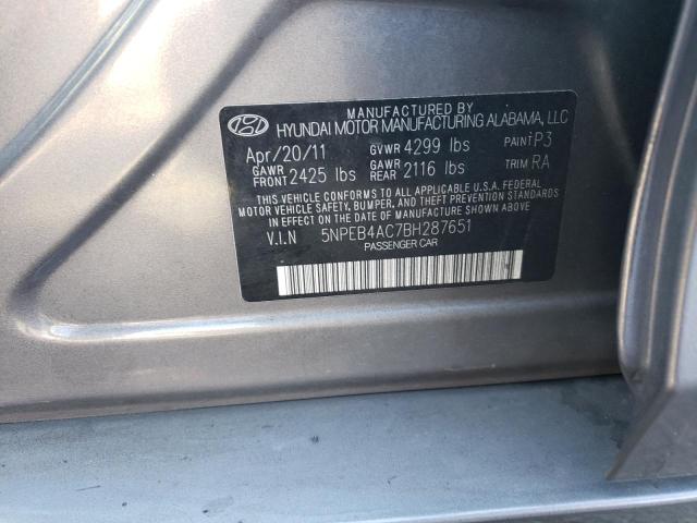 Photo 11 VIN: 5NPEB4AC7BH287651 - HYUNDAI SONATA GLS 