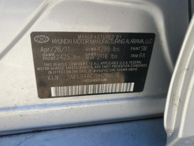 Photo 11 VIN: 5NPEB4AC7BH290078 - HYUNDAI SONATA GLS 