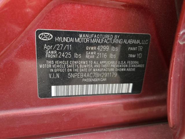 Photo 11 VIN: 5NPEB4AC7BH291179 - HYUNDAI SONATA GLS 