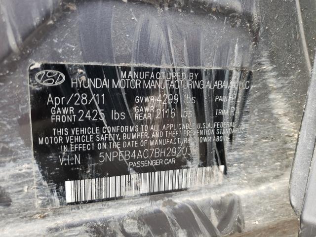 Photo 9 VIN: 5NPEB4AC7BH292039 - HYUNDAI SONATA GLS 