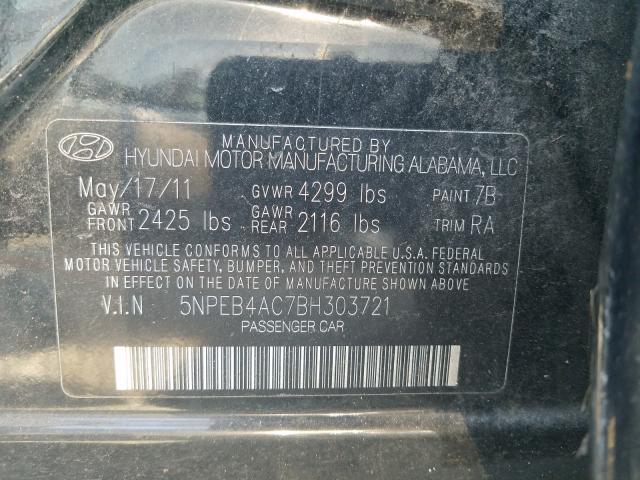 Photo 9 VIN: 5NPEB4AC7BH303721 - HYUNDAI SONATA GLS 