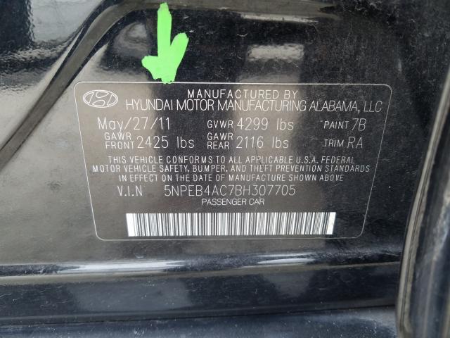 Photo 9 VIN: 5NPEB4AC7BH307705 - HYUNDAI SONATA GLS 