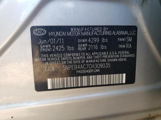 Photo 11 VIN: 5NPEB4AC7CH309035 - HYUNDAI SONATA 