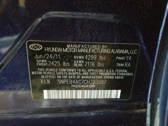 Photo 9 VIN: 5NPEB4AC7CH323887 - HYUNDAI SONATA GLS 