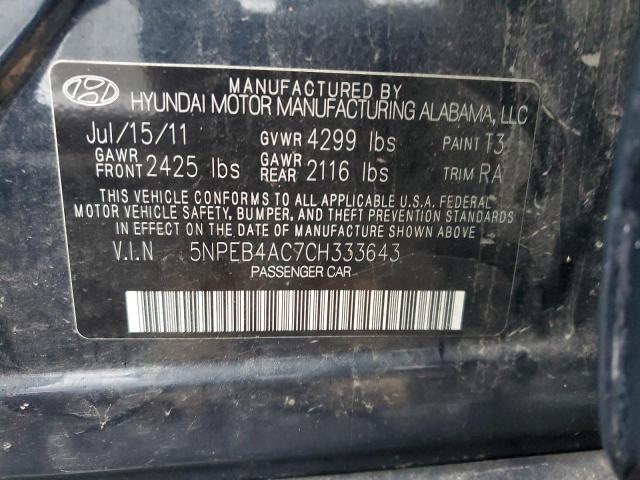 Photo 11 VIN: 5NPEB4AC7CH333643 - HYUNDAI SONATA 