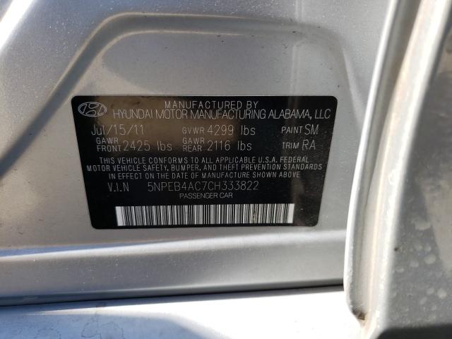 Photo 9 VIN: 5NPEB4AC7CH333822 - HYUNDAI SONATA GLS 