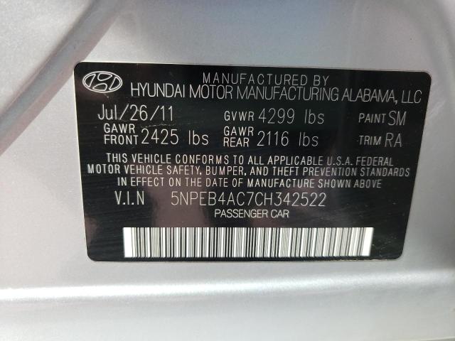 Photo 9 VIN: 5NPEB4AC7CH342522 - HYUNDAI SONATA GLS 