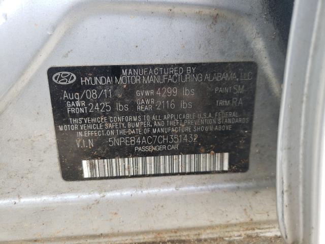 Photo 9 VIN: 5NPEB4AC7CH351432 - HYUNDAI SONATA GLS 