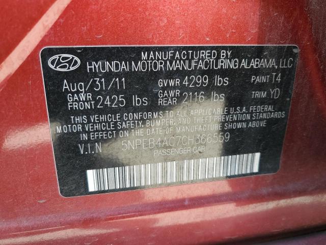 Photo 11 VIN: 5NPEB4AC7CH366559 - HYUNDAI SONATA GLS 